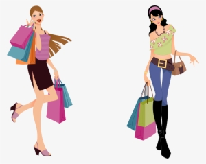 Clipart Freeuse Library Clip Art Happy Transprent Png - Fashion Shopping Girl Vector #2561406