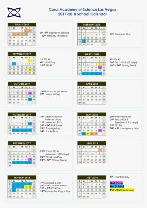 Caslv Academic Calendar 2017-2018 - Coral Academy Of Science Las Vegas #2561514