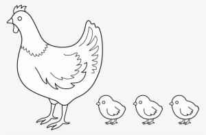 Hen And Chicks Coloring Page - Colouring Pages Hen With Chick #2563168