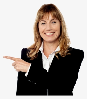 Getting Down To Business - Business Woman Pointing Png #2564288
