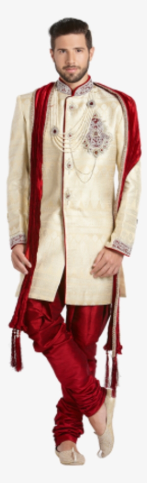 Beige Embroidered Indo Western Sherwani - Man In Sherwani Png #2565029