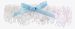 Ivory Lace Toss Garter With Blue Bow - Blue Wedding Garter Png #2565534