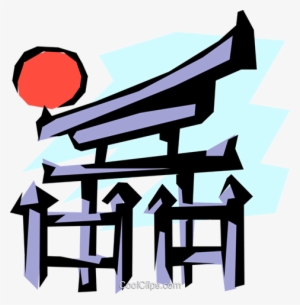 Japanese Temple Gate Royalty Free Vector Clip Art Illustration - Japan Temple Gate Transparent #2566668