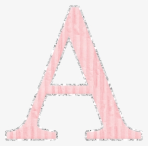 Abecedario Rosa Con Orilla De Glitter Plateado - Alphabet #2567301