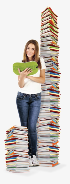 Girl With Books - Student With Books Png #2568039