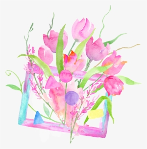Pink Flower Transparent - Watercolor Painting #2568133