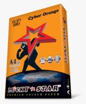A4 Lucky Star Colour Paper Cs371 Cyber Orange 80gsm - Lucky Star A4 Colour Paper #2568899