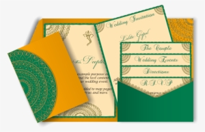 Pocket Style Indian Wedding Invitation Card Design - Wedding Invitation #2571294