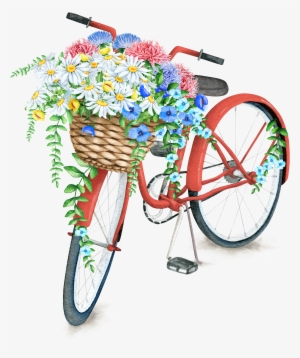 Png Freeuse Library Pin By On Pinterest Free Collage - Bike With Flowers Painting #2571553