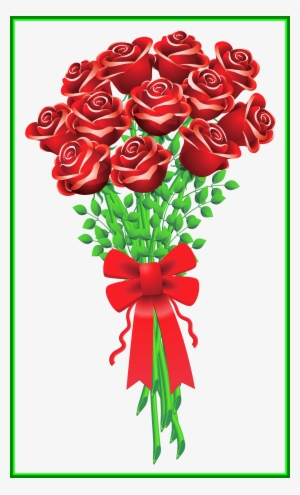 Amazing Best Flower Clipart Art Pict Of Bouquet Transparent - Bouquet Of Roses Art #2572525