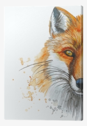 Painted With A Watercolor Drawing Of A Red Fox, The - Raposa Desenho #2573746