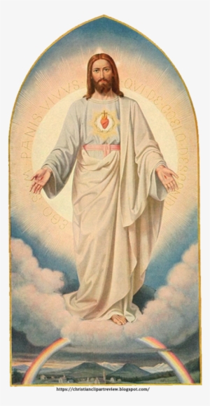 The Sacred Heart And Rainbow - Christliche Kunst 13 1916 Christ Poster Print #2575874