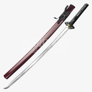 Hand Forged Samurai Sword With Red Scabbard - Sword #2577206