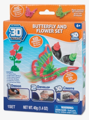 3d Maker Spinner Butterfly - 3d Maker Buterfly Flower Theme Pack, Multi Color #2577664