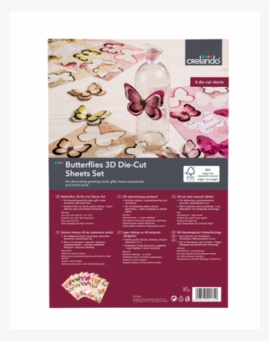 3d Butterflies Die Cut Sheet Set, Pink - Crelando Kreativ-bastelset - Bastelbedarf #2577854