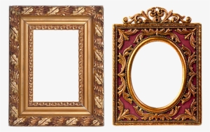 Frame Carved Gold Baguette Filigreed Ornam - Bingkai Foto Ukiran Png #2578154