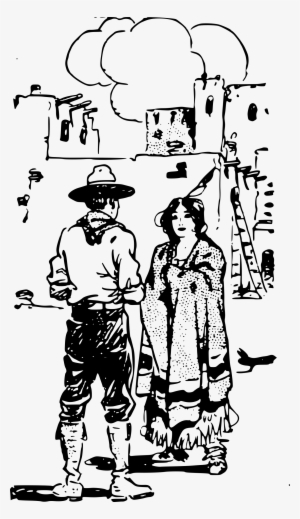 This Free Icons Png Design Of Cowboy And Indian Woman #2578630