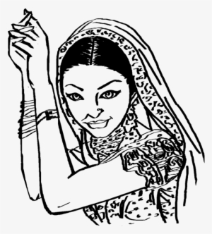 Saree Clipart Black And White #2578708