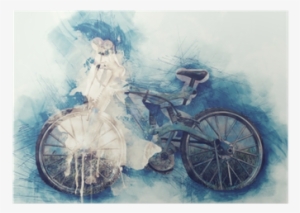 Abstract Bicycle On Watercolor Painting Background - Painting #2579111