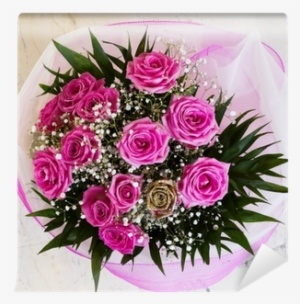 Vibrant Pink Roses Flower Bouquet, Closeup Wall Mural - Róże Bukiety Kwiatów #2580525
