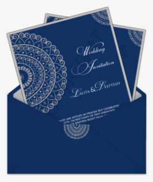 Blue And Silver Arabic Inspired Design Email Wedding - Simple Wedding Card Designs #2581600