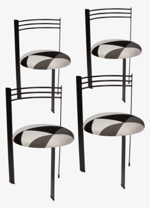 1980s Black White Dining Chairs - Dining Room #2581698