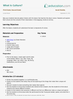 What Is Culture - Means Of Transportation Lesson Plan #2582496