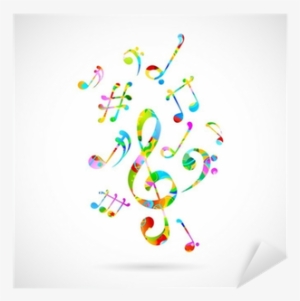 Colorful Musical Note Background Sticker - Music #2582533