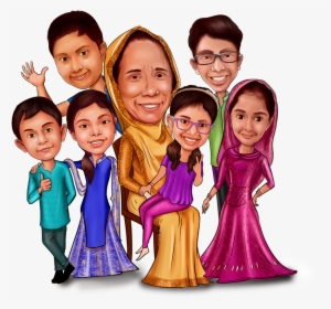 Caricature11 Digital Caricature, Caricature Gifts, - Kerala Family Caricature #2584628