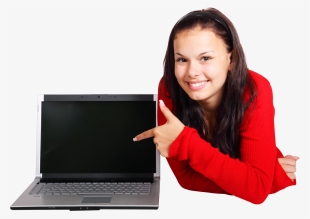 Young Girl With Laptop Transparent Png Image - Girl With Laptop Png #2585232