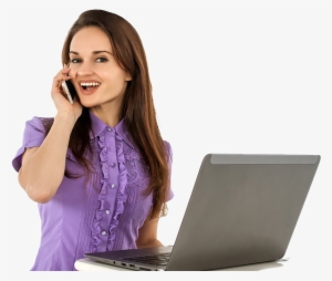 A Girl And Her Laptop - Girl With Laptop Png #2585284