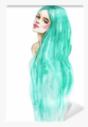 Watercolor Fashion Woman Portrait - Guzel Kiz Resimleri Çizilmiş #2585377