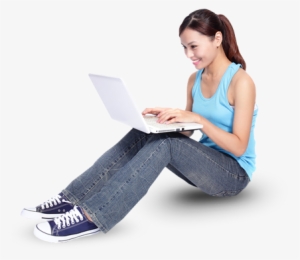 Girl With Laptop Png #2585430