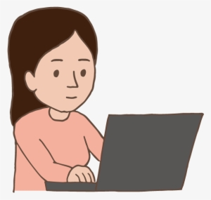 Young Lady Using Laptop - Illustration #2585542