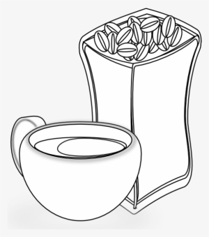 Net » Clip Art » Cup Of Coffee With Sack Of Coffee - Clip Art #2588828