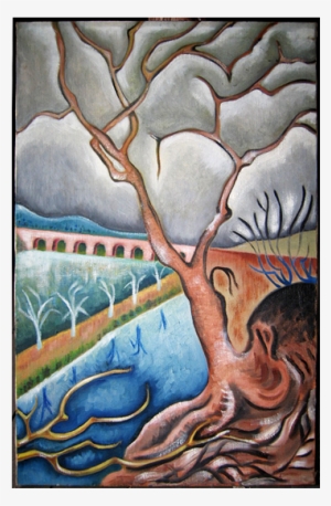 Bridge And Tree - Painting #2588918