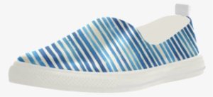 Watercolor Stripes Grunge Pattern - Slip-on Shoe #2589197
