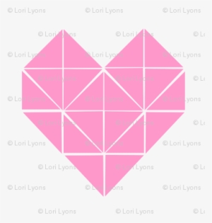 Geometric Heart In Pink Back - Abstract Geometric Heart Png #2590496