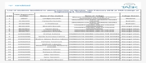List Of Students Qualified To Attend Interview On Monday, - Document #2590751