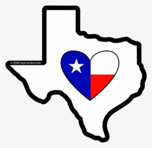 Heart In Texas Sticker - State Of Texas With Heart #2590776