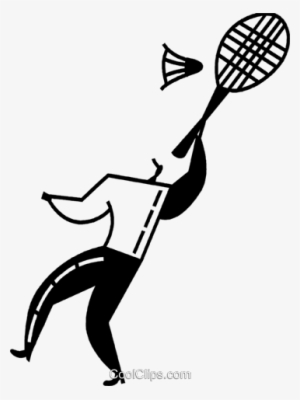 Badminton Player Royalty Free Vector Clip Art Illustration - Tennis Racket #2591475