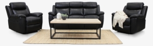 Bella Black Leather Sofa Suite #2596725