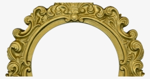 Golden Round Frame Png #2598894