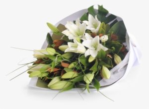 White Oriental Lily Bouquet - Lily Bouquet Png #2599153