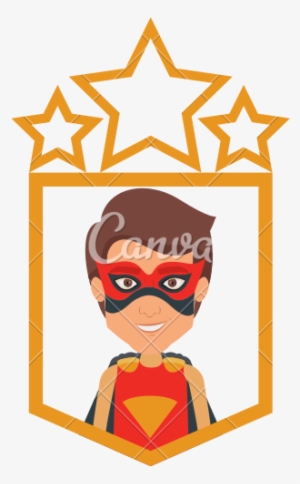 Superhero In Frame With Golden Stars - Triple Threat #2599231