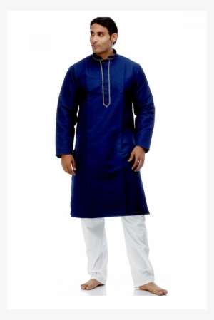 Royal Blue Diwali Wear Kurta Pyjama - Kurta #2599733