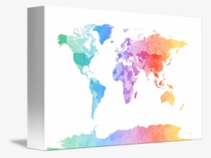 "watercolor Map Of The World Map" By Michael Tompsett - Watercolour World #262102