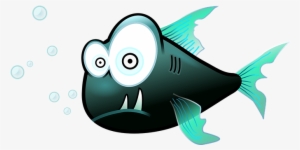 Fish Funny Cartoon Odd Surprised Eyes Swim - Piranha Clip Art #262151