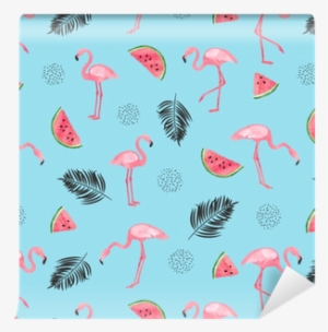 Seamless Tropical Trendy Pattern With Watercolor Flamingos, - Pattern Background Flamingo Tropical #263017
