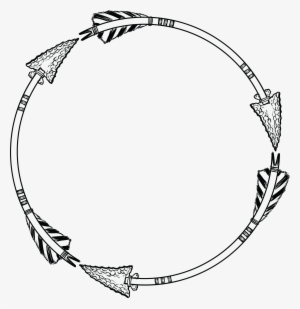 Free Clipart Of A Flint Arrow Circle Shaped Frame - Circle Frame Clip Art #263918